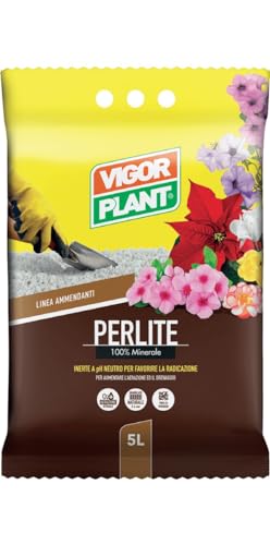 Vigorplant Perlite, 100 % Mineralstoff, pH-neutral, fördert die Wurzelbildung der Pflanzen, ideal zum Mischen mit Erde, 5 Liter