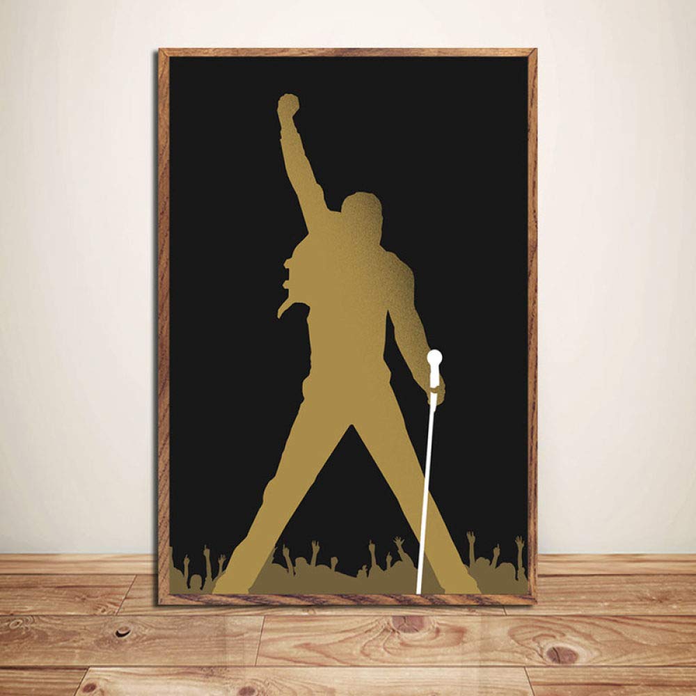 JWJQTLD Leinwanddruck，Kunst Freddie Mercury Queen Legendäre Musik Sänger Star Wandkunst Leinwand Malerei Poster Geeignet Für Alle Wanddekoration, 70X100Cm Ohne Rahmen