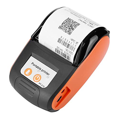 Thermodrucker, kabelloser tragbarer Bondrucker Bluetooth 4.0-Thermodrucker 58 mm Für das Geschäft Restaurant, Unterstützung Smartphone-Steuerung, Unterstützung Android, IOS, Windows(Orange)