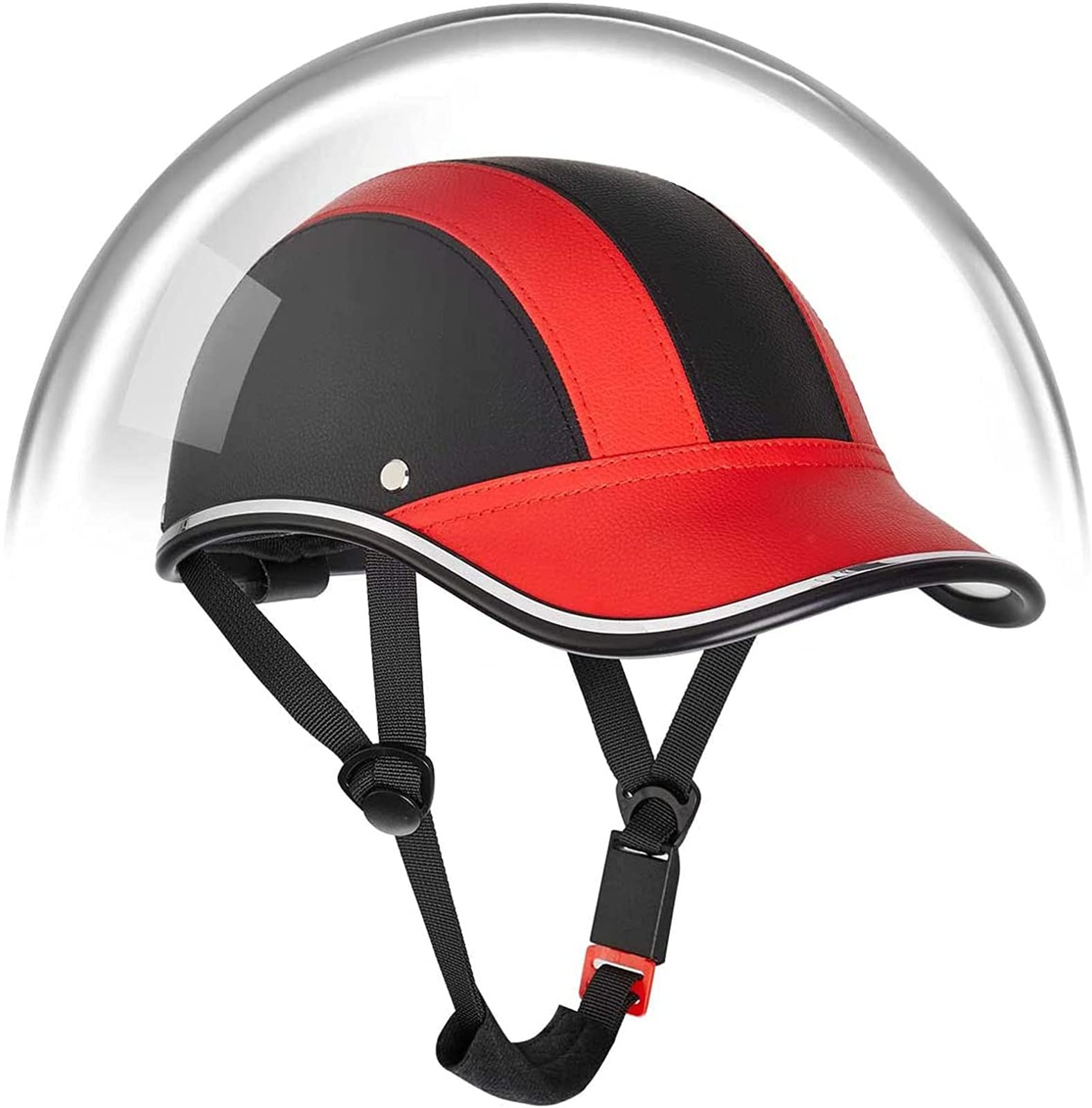 Fahrradhelm Erwachsene,Fashion Visor Damen Herren Fahrradhelm Mit Verstellbarem Riemen,Sonnenschutz Baseballmütze Helm Für Skating Mountain Scooter E-Bike - 59-62 cm B,L=(54-60)