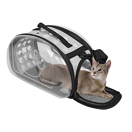 BOLORAMO Transportbox für Haustiere, praktisch und stylisch Katzentransportbox Stark und bissfest, robust für Reisende Haustiere(Grey, M)