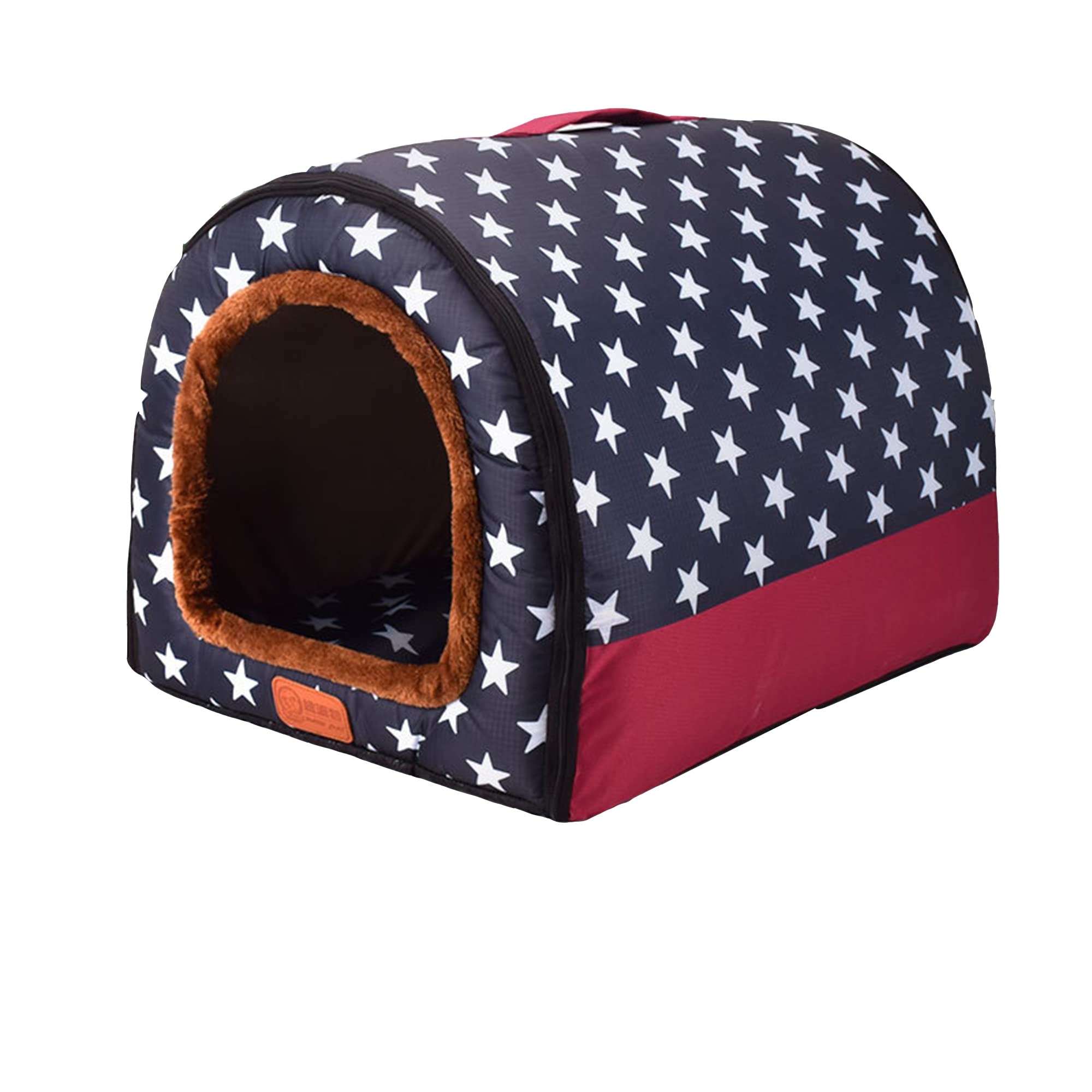 2-in-1 tragbares Iglu-Hundehaus, abnehmbares, waschbares Hundebett mit Dach, groß, warm, faltbar, rutschfest, gemütlich, Hundebett, Schlafnest, Stil A, S