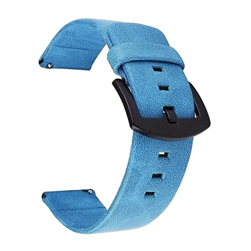 QZH 20mm 22mm Armbanduhr Vintage Leder Uhrenarmband Ersatzarmband (Blau,20mm)