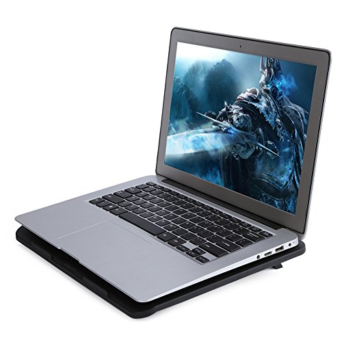Queen.Y Laptop-Kühler Kühlkissen Basis Großer Lüfter USB-Ständer für 14 Zoll Oder Weniger Notebook Schwarz mit Super Leisen Lüftern
