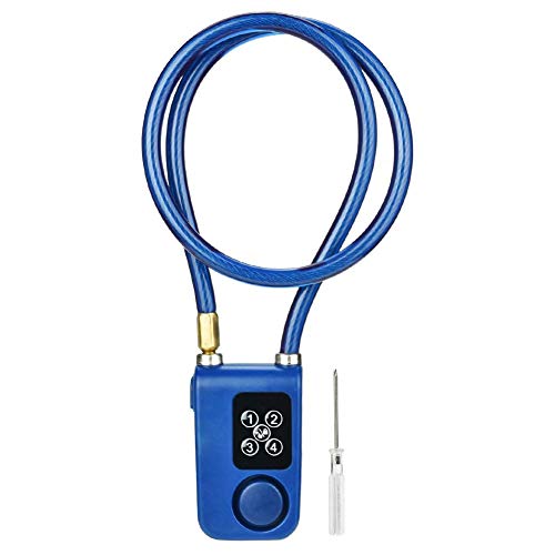 Smart Keyless Bluetooth Alarm Fahrradschloss mit 110db Alarm IP44 Wasserdichte Anti-Diebstahl Kettenschloss für Motorrad / Tor / Tore / Fahrräder, APP Control Blue