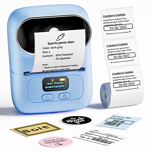 Label Maker M110, Memoking-Etikettenmaschine mit 1 Etikett, Bluetooth-Etikettenmaschine, Etikettiermaschine kompatibel mit Phomemo, Verwendung zu Hause, im Geschäft, in der Organisation – Orange