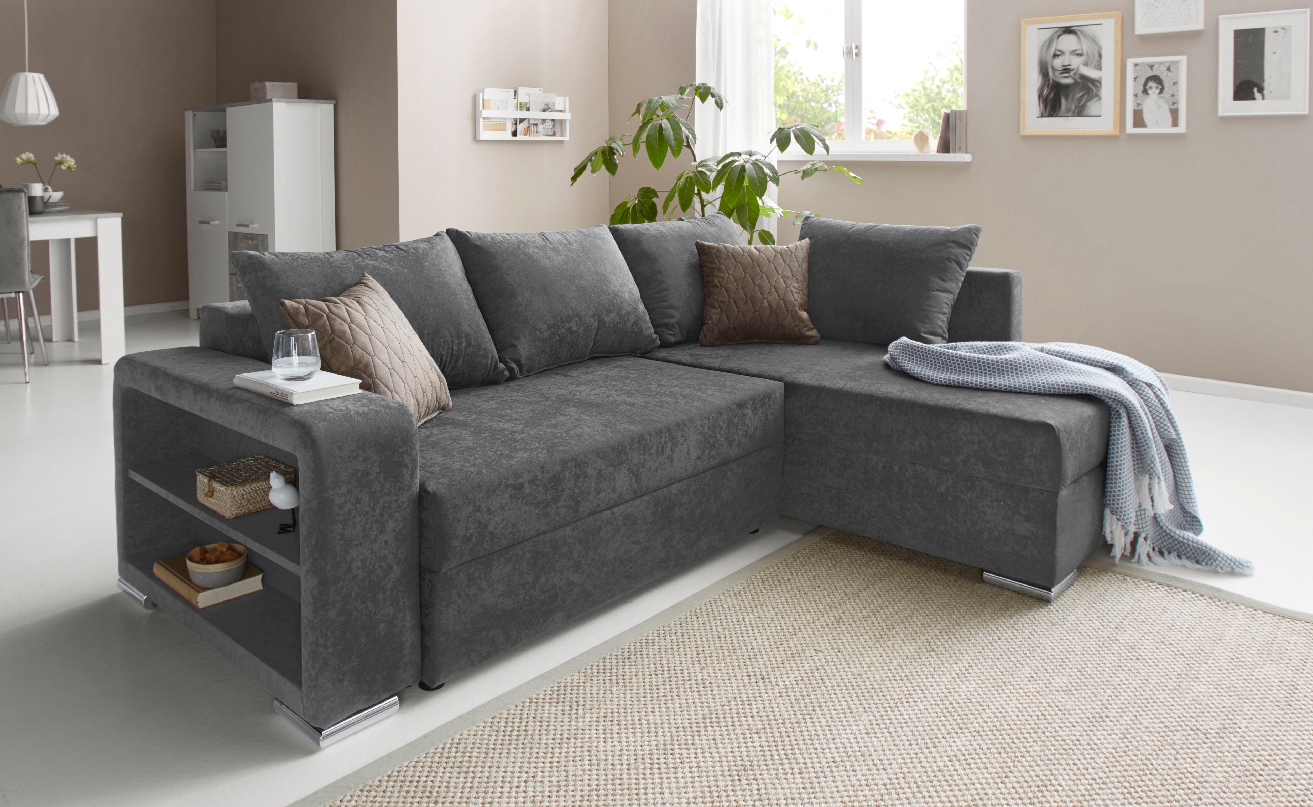 COLLECTION AB Ecksofa "John", inklusive Bettfunktion und Bettkasten