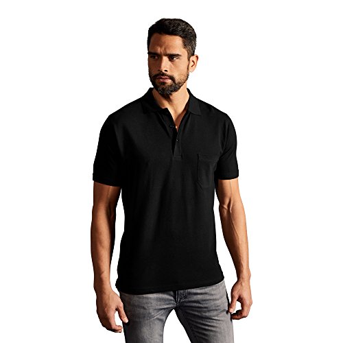 Heavy Poloshirt mit Brusttasche Herren, Schwarz, L