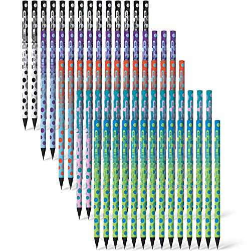 Berlingo Bleistift Set, 72 Stück, HB, vorgespitzt, runde Form, Schwarzes Holz, für das Büro, das Home Office oder die Schule und Uni, Serie Dots
