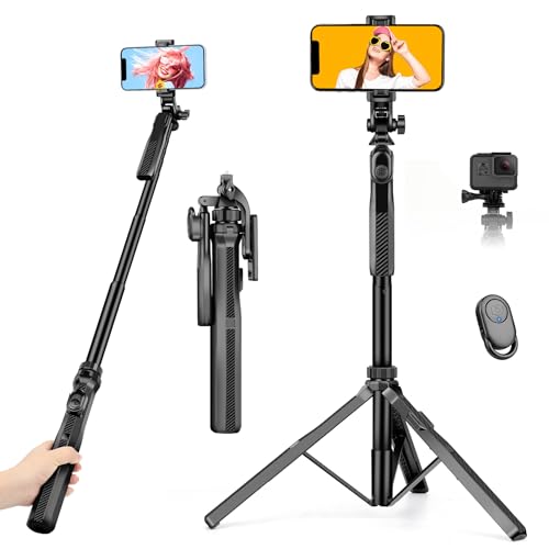 JOILCAN Selfie-Stick 70"/178cm, Ausziehbar Stabile Handy Stativ mit Fernauslöser & 360° Drehbar Handyhalter, Einbeinstativ Selfie Stick Stativ mit Anti-Wackel-Griff für iPhone/Samsung/Huawei