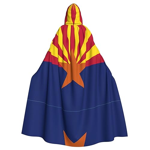Bxzpzplj Arizona-Flaggen-Druck, Karnevalskostüme für Erwachsene, Cosplay, Umhang mit Kapuze, für Damen und Herren, 185 cm