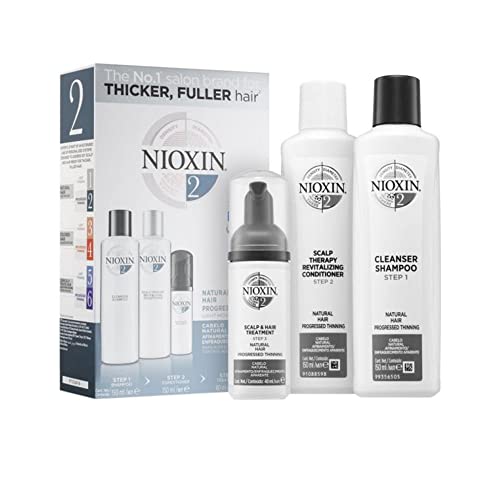 Nioxin Hair System 2 - Set Shampoo + Pflegespülung + Behandlung für feines Haar mit Schwächung, 1er Pack (1 x 350 ml)