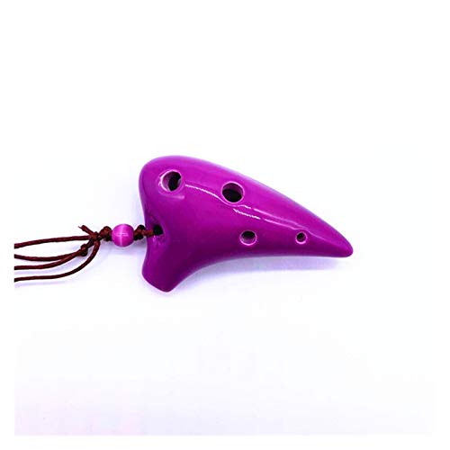 PacuM 6-Loch-Sopran-Ocarina-Ocarina-Musikinstrument mit Lanyard-Musikpartitur for Musikliebhaber und Anfänger (Farbe: Lila) (Color : Purple)