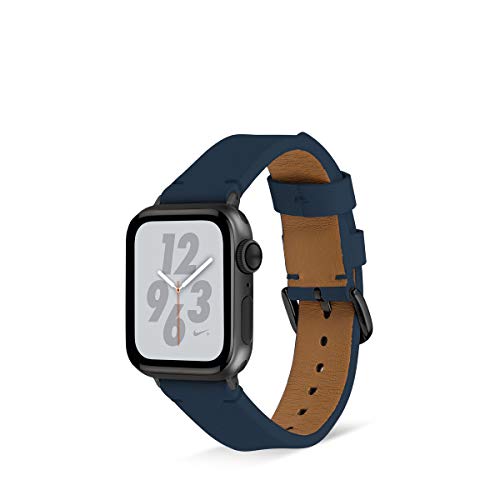 Artwizz WatchBand Leather Armband Designed für Apple Watch Series 5-4 (44 mm) & Apple Watch Series 3-1 (42 mm) - Echt-Leder Ersatzarmband mit Adapter - Navy