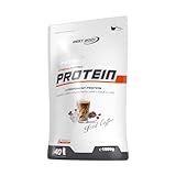 Best Body Nutrition Gourmet Premium Pro Protein, Iced Coffee, 4 Komponenten Protein Shake: Caseinat, Whey Konzentrat, Whey Isolat, Eiprotein, 1 kg Zipp Beutel
