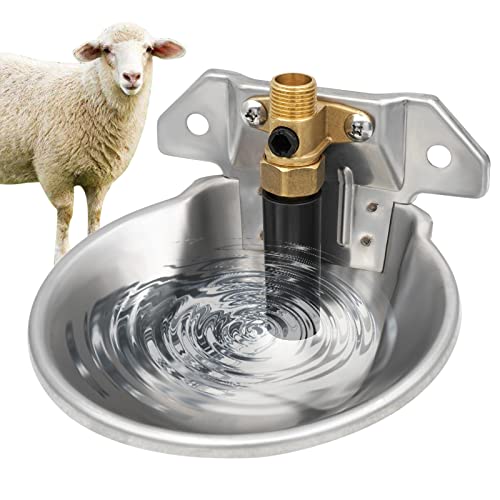 Stainless Steel Thicken Sheep Waterer Automatic Dispenser Goat Copper Valve Drinker Sheep Water Bowls Cattle Piglets Drinker