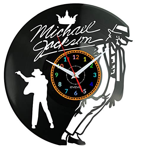 EVEVO Michael Jackson Wanduhr Vinyl Schallplatte Retro-Uhr Handgefertigt Vintage-Geschenk Style Raum Home Dekorationen Tolles Geschenk Wanduhr Michael Jackson