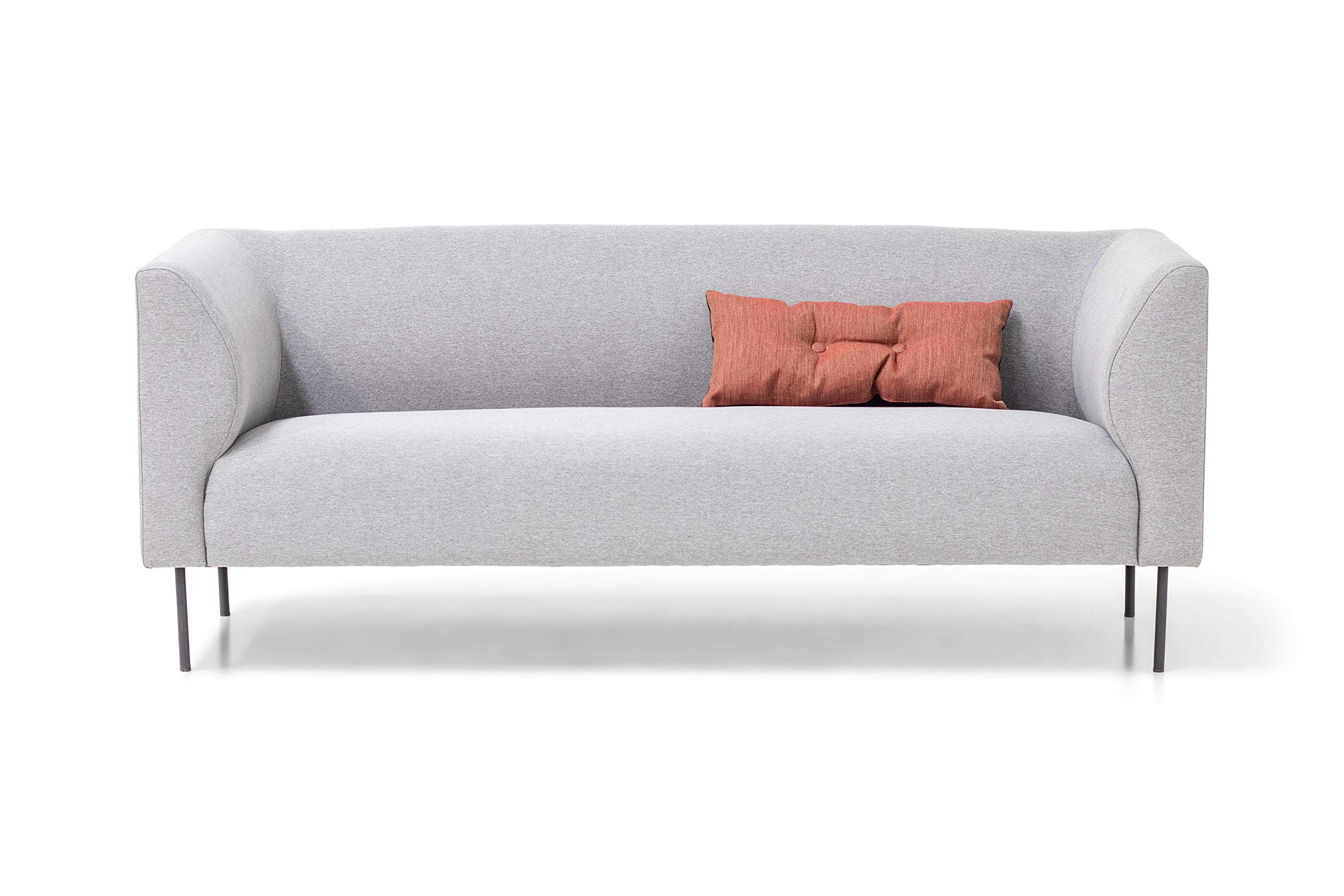Homexperts Kerstin 3-Sitzer Sofa, Hellgrau, 185 x 74 x 76cm (BxHxT)