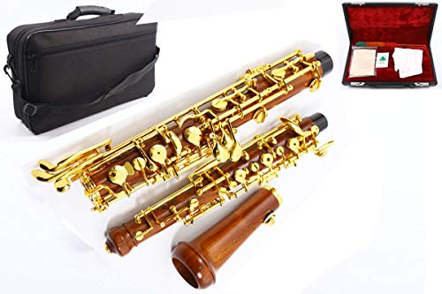 Yinfente Professionelle Oboe C-Schlüssel links F Resonanz Halbautomatik Ebenholz Palisander Oboe Gehäuse + Oboe Teile rosewood
