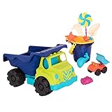 MELARQT B. Toys by Battat - Komplettes Colossal Truck & Sand Eimer Set (10-teilig) - Spielzeugautos, Fahrzeuge und Strandzubehör für Kinder ab 18 Monaten