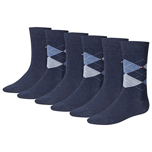 Tommy Hilfiger Herren Socken Check 8er Pack, Größe:43-46, Farbe:Jeans (356)