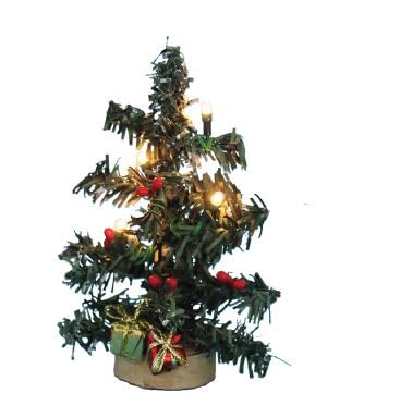 FADEDA Mini-Weihnachtsbaum, LxBxH in mm: 40x40x80. Für Krippen, Miniatur-, Hobby- und Modellbau, Puppenhauszubehör u. Modelleisenbahn.