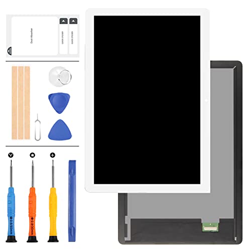 LADYSON Ersatzbildschirm für Huawei MediaPad T5 10 AGS2-L09 AGS2-W09 AGS2-L03 AGS2-W19 25,7 cm (10,1 Zoll) Tablet-LCD-Display, Touch-Panel-Digitizer Montage Vollglaslinsen mit Werkzeugen (weiß)