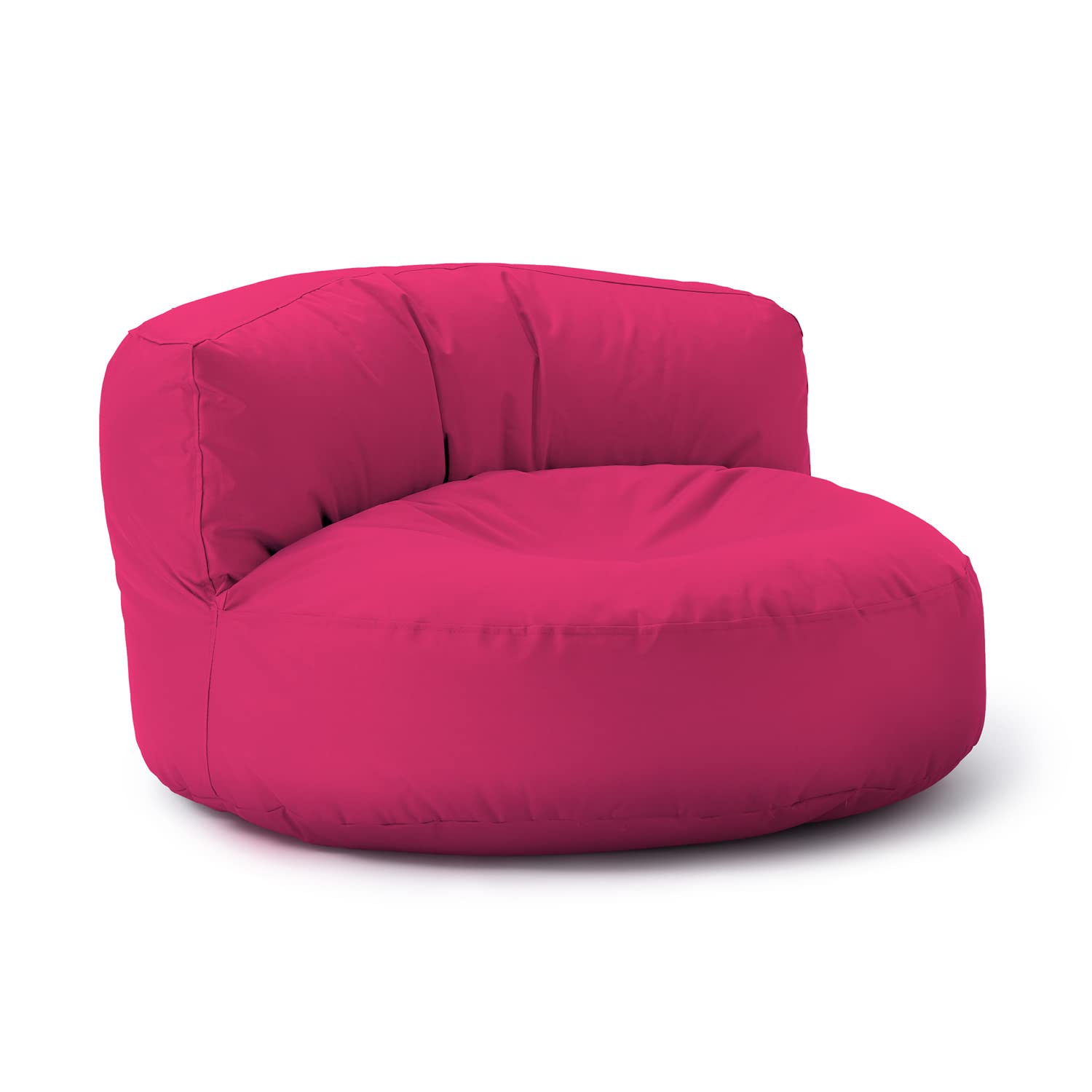 Lumaland Sitzsack Lounge | Sofa-Sitzsack 90 x 50 cm mit Rückenlehne | Indoor & Outdoor Beanbag | Wasserabweisend & Robust | Mit anpassungsfähiger EPS-Füllung | Waschbarer Bezug [Pink]