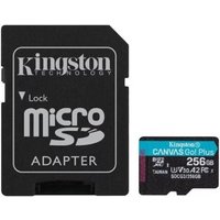 Kingston - Flash-Speicherkarte (microSDXC-an-SD-Adapter inbegriffen) - 256GB - A2 / Video Class V30 / UHS-I U3 / Class10 - microSDXC UHS-I (SDCG3/256GB)