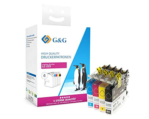 G&G Tinte kompatibel zu Brother LC-223VALBPDR -Multipack- je 1x schwarz, Cyan, Magenta, gelb