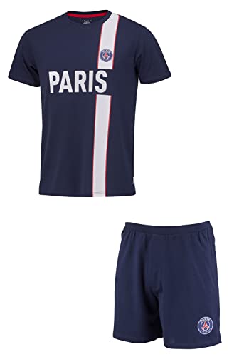 Paris Saint-Germain Herren-Schlafanzug, kurz, offizielle Kollektion des Paris Saint-Germain - Erwachsenengröße M blau