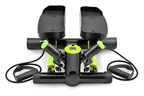Hop-Sport Swing Side Stepper HS-035S Computer Trainingsbänder verstellbare Tritthöhe Einstellbarer Widerstand (Schwarz-hellgrün)