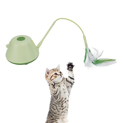 Interaktives 3 Modi Kunststoff USB Lade LED bewegliches Elektrisches Kätzchen Feder Spielzeug Automatisches Katzenspielzeug für Indoor Plüsch Interaktiv SpielzeugfigurenStofftiere & Plüschtiere
