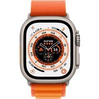 Apple Watch Ultra - 49 mm - Titan - intelligente Uhr mit Alpine Loop - Stoff - Orange - Bandgröße: L - 32 GB - Wi-Fi, LTE, UWB, Bluetooth - 4G - 61.3 g
