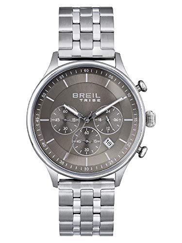BREIL - Herrenuhr Kollektion Classy EW0498 - Armbanduhr Chrono Gent mit analogem Zifferblatt Farbe Greige - Uhrwerk PE902 SUNON - Quarzuhr - Armband aus Stahl