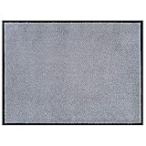 Hanse Home Waschbare In- & Outdoor Fußmatte Uni einfarbig Fußabtreter Schmutzfangmatte Türmatte Schmutzfänger Eingangsteppich Anti-Rutsch Größen, 90x150 cm, Silbergrau