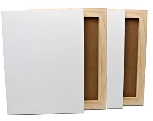 4er-Set Größe 30 x 40 cm Malgrund aus Holz, weiß grundiert, Holzmalgrund in 19mm Stärke aus Kiefernholz und Malplatte aus MDF