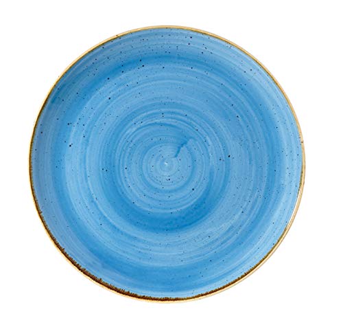 Kadida Churchill Stonecast -Coupe Plate Teller- Durchmesser: Ø32,4cm, Farbe auswählbar (Cornflower Blue)
