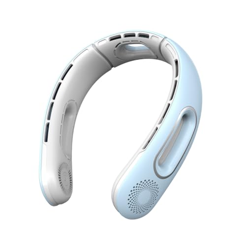 AMMICCO Tragbarer USB-Halsventilator, ohne Klinge, persönlich, Mini-Halsband, Kühler, wiederaufladbar, USB, für Büro, Zuhause, Reisen, im Freien (blau)