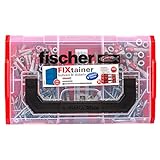 fischer 547166 FIXtainer DUOPOWER bohren & dübeln, Dübelbox mit 306 Teilen, inkl. Dübel, Schrauben, Zollstock, Flaschenöffner, Wasserwaage, praktische Werkzeugkiste mit Tragegriff & Klicksystem