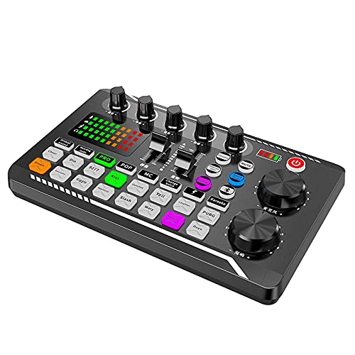 MANDDLAB Externe Soundkarte, Sprachwechsler Bluetooth 5.0, 16 Arten von Soundeffekten, Mixer mit 6 Modi für Handys, PC, Tablets