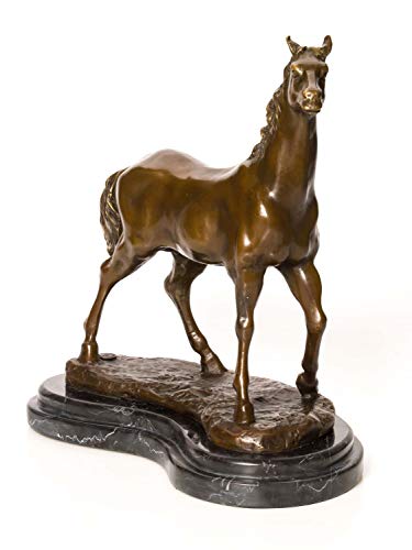 aubaho Bronzeskulptur Pferd 6kg Bronze Statue 32cm Skulptur Figur Antik-Stil Horse