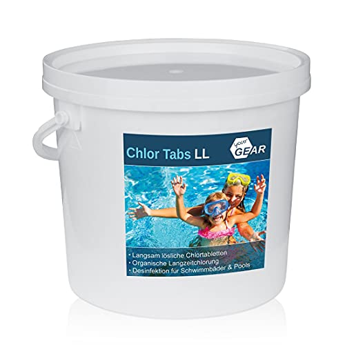 yourGEAR Chlor Tabs LL - 200g Chlortabletten, langsamlösliche Tabletten mit 92% Aktiv-Chlor zur Pool Desinfektion in 1kg oder 3 kg Gebinde zur Auswahl [3kg]