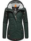 Ragwear Damen Winterjacke Warmer Kurzmantel mit Kapuze Monade Dark Green2023 Gr. L