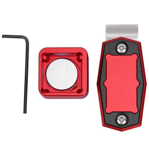 Billard-Kreide-Etui, Queue-Spitze-Kreide-Halter Mini Durable Magnetic mit festem Clip für Billard für Billard-Zubehör(rot)