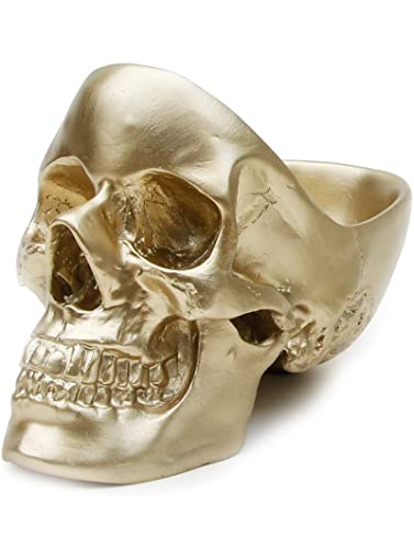 Suck UK Skull Tidy, Schmuckkästchen und Aufbewahrungsbehälter für Accessoires in Gold - Perfekt zum Aufbewahren von Schlüsseln, Schmuck, Schreibwaren, Kleingeld, Kosmetika oder Accessoires