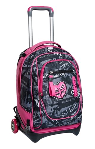 Trolley New Tech Seven, Keep Flag, Rosa, 3in1 Rucksack, abnehmbar, Schule und Reise
