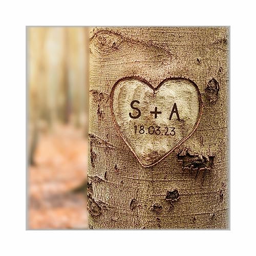 4you Design Personalisierte Leinwand -Baum mit Herz- Geschenkidee zur Hochzeit Hochzeitsgeschenk - Geschenk zum Einzug für Paare (Baum, 30x30)