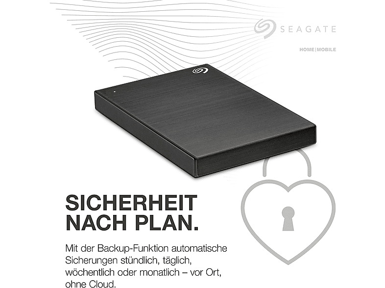 SEAGATE One Touch mit Passwort Festplatte, 2 TB HDD, 2,5 Zoll, extern, Schwarz 2