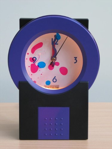 Dapo Moderne beleuchtete Uhr mit rotierendem Lava-Effekt Bar-Party-Küchen-Kinder-Dekorations-Stimmungs-Leuchte-Lampe-Uhr Lila/scwarz